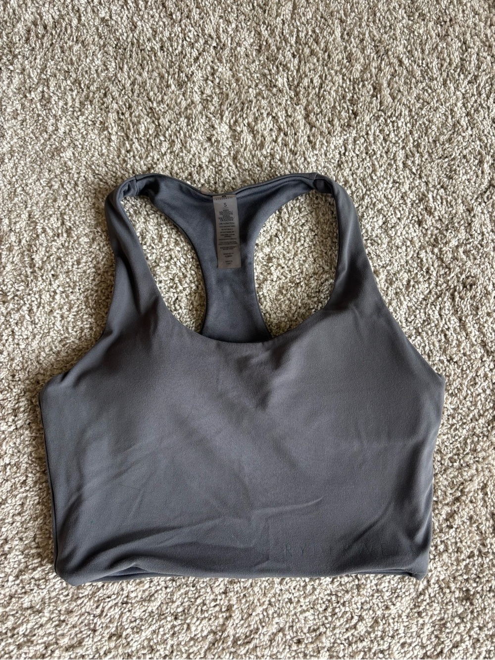 Ryderwear Charcoal Racerback Crop Top